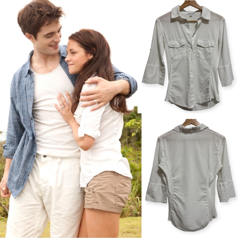 Standard James Perse Contrast Slub Panel Button Down Shirt ASO Bella Swan Twilig